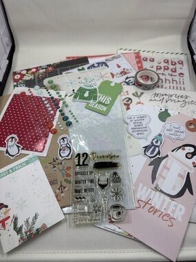 Cocoa Daisy-Dec Frost & Frolic Memory Keeping Stationary Kit *Used 25+pieces